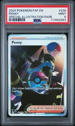 2024 POKEMON PAF EN-PALDEAN FATES SPECIAL ILLUSTRATION RARE #239 PENNY PSA 9 - Image 1