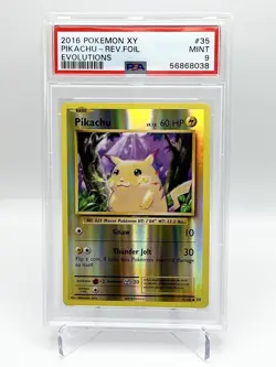 2016 Pokemon XY Evolutions 35 Pikachu-Reverse Foil PSA 9 - Image 1