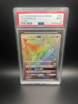 Pokemon Espeon GX Full Art Secret Rare 152/149 Sun & Moon English PSA 9 Mint - Image 1