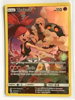 Torkoal SECRET FULL ART ULTRA RARE 237/236 SM Cosmic Eclipse Pokemon HOLO NM - Image 1
