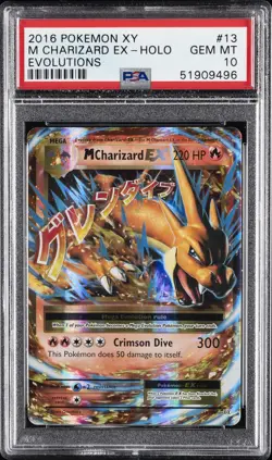 2016 POKEMON XY EVOLUTIONS #13 M CHARIZARD EX PSA 10 - Image 1