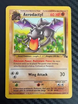 Pokemon TCG Aerodactyl 16/62 Rare Fossil Unlimited MP - Image 1