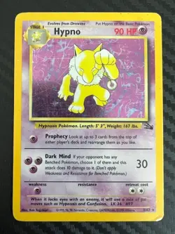 Pokemon TCG Hypno 8/62 Fossil Holo Rare Unlimited DMG - Image 1