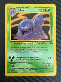 Pokemon TCG Muk 13/62 Holo Unlimited Fossil Unlimited DMG - Image 1