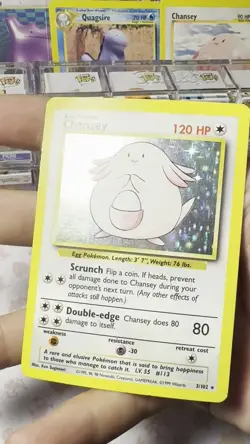 Chansey 3/102 Pokemon Base Set Unlimited Holo Rare Card WOTC MP - Image 2