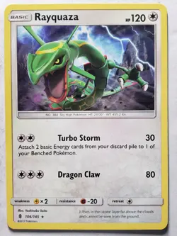 Rayquaza 106/145 VLP / NM - Rare Non Holo Guardians Rising Pokemon Card - Image 1