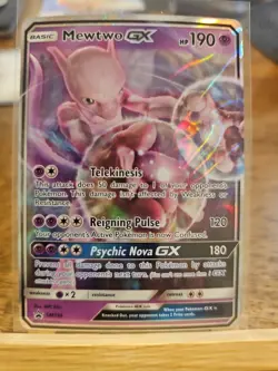 Pokemon Mewtwo GX TCG Sun & Moon SM196 Black Star Promo Rare Holo Card - Image 1