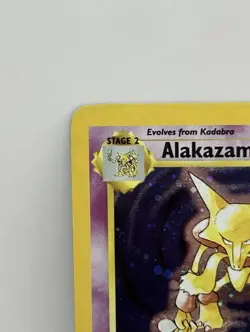 Pokemon TCG Alakazam 001/130 Base Set 2 Holo Rare card Holofoil MP - Image 4