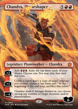 NM Borderless Chandra, Flameshaper, MTG, Foundations, Magic the Gathering, 360 - Image 1