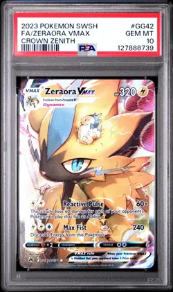 PSA 10 ZERAORA VMAX GG42/GG70 FULL ART CROWN ZENITH POKEMON ⚡ - Image 1