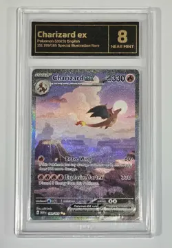 Pokemon Slab: Charizard ex - 199/165 - MEW - Graded TCG Near Mint 8 - Image 1