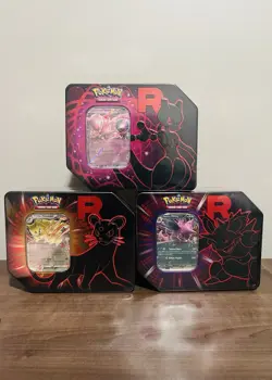 Pokemon TCG Destined Rivals Team Rocket Tin Set of 3 Brand New Sealed - Image 1