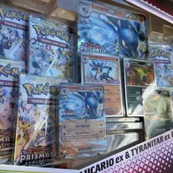 Pokemon TCG Prismatic Evolutions Lucario Ex + Tyranitar Ex Premium Collection - Image 4