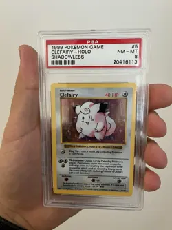 Pokemon TCG Clefairy Base Set *Shadowless* 5/102 Graded PSA 8 Vintage Slab NM-MT - Image 1