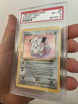 Pokemon TCG Clefairy Base Set *Shadowless* 5/102 Graded PSA 8 Vintage Slab NM-MT - Image 2