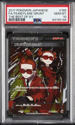 2017 POKEMON JPN THE BEST OF XY #186 FULL ART/TEAM FLARE GRUNT PSA 10 - Image 1
