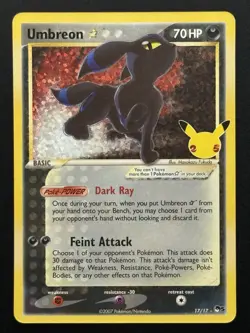 Umbreon Star 17/17 Celebrations: Classic Collection Holo Pokemon TCG - NM - Image 1