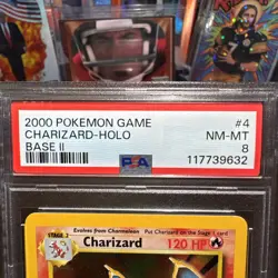 2000 POKEMON BASE SET 2 #4 CHARIZARD-HOLO PSA 8 - Image 5