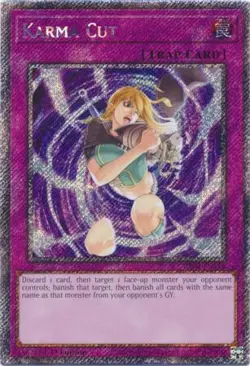 Yugioh! Karma Cut - RA04-EN128 - Platinum Secret Rare - 1st Edition Near Mint, E - Image 1