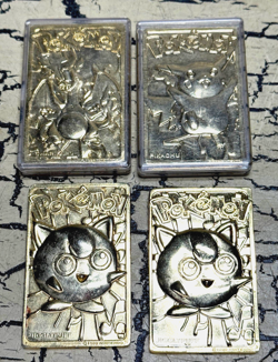 4 VTG Nintendo Gold Pokemon Trading Card Lot Pikachu Charizard Jigglypuff 1999 - Image 1