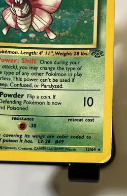 Venomoth 13/64 Jungle Set Holo Pokemon Card LP - Image 5