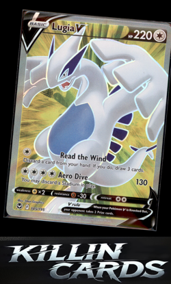 Lugia V (Full Art) 185/195 Pokemon Ultra Rare SWSH12: Silver Tempest Card NM - Image 1