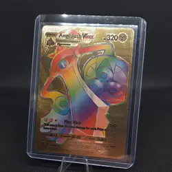 Aegislash Vmax Rainbow Gold Foil Fan Art Vinyl Textured Collector Pokemon Card - Image 1