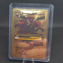M Hydreigon Ex Gold Foil Fan Art Display Card Mega Evolution NM - Image 1
