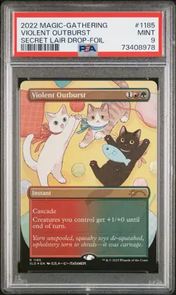 2022 MTG SECRET LAIR DROP FOIL #1185 VIOLENT OUTBURST PSA 9 - Image 1
