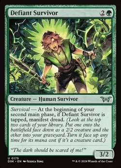 1x Defiant Survivor NM Eng MTG - Duskmourn: House of Horror - Image 1