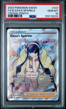 2023 POKEMON SWORD & SHIELD CROWN ZENITH #147 ELESA'S SPARKLE FULL ART PSA 10 - Image 1