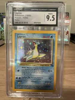 Pokemon Lapras 10/62 Holo Pokemon Fossil CGC 9.5 - Image 1