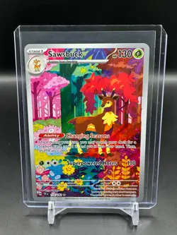 Sawsbuck - 166/162 Temporal Forces Illustration Rare Pokemon - NM/MINT - Image 1