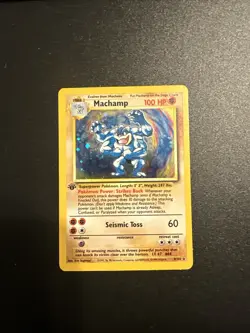 Pokemon TCG Machamp Holo 1st Edition Base Set #8/102 Holo Rare - Image 1