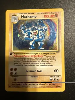 Pokemon TCG Machamp Holo 1st Edition Base Set #8/102 Holo Rare - Image 2
