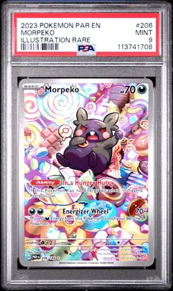 2023 POKEMON PAR EN-PARADOX RIFT ILLUSTRATION RARE #206 MORPEKO PSA 9 - Image 1