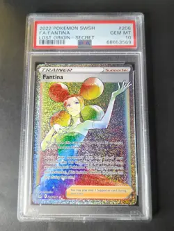 2022 POKEMON SWORD & SHIELD LOST ORIGIN 206/196 FULL ART/FANTINA SECRET - PSA 10 - Image 1