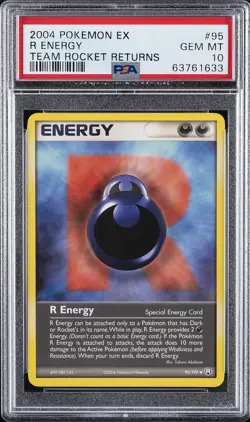 2004 POKEMON EX TEAM ROCKET RETURNS #95 R ENERGY PSA 10 - Image 1