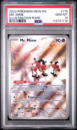 2023 POKEMON MEW EN-151 ILLUSTRATION RARE #179 MR. MIME PSA 10 - Image 1