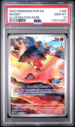 2023 POKEMON PAR EN-PARADOX RIFT ILLUSTRATION RARE #186 MAGBY PSA 10 - Image 1