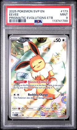 2025 POKEMON SVP EN-SV BLACK STAR PROMO #173 EEVEE PSA 9 - Image 1