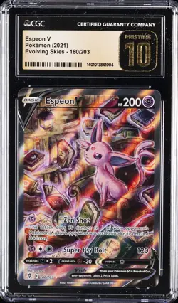 2021 POKEMON EVOLVING SKIES #180/203 ESPEON V CGC 10 PRISTINE - Image 1