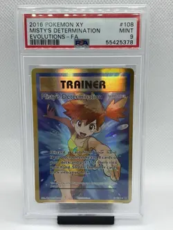 Misty's Determination Trainer FA 108/108 XY Evolutions 2016 Pokemon Card PSA 9 - Image 1