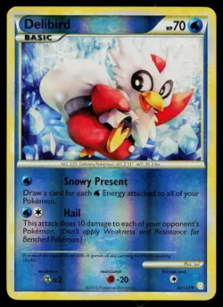 Pokemon Card - Delibird HeartGold SoulSilver 39/123 Reverse Holo - Image 1