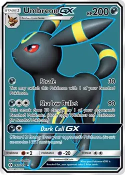 Pokemon Umbreon GX (Full Art) NM 1st Edition Normal SM Base Set - Image 1