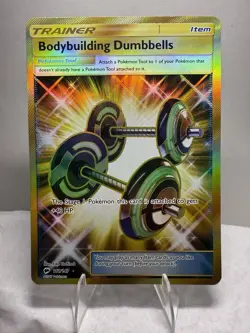 Pokemon Card Bodybuilding Dumbbells 161/147 Secret Rare Burning Shadow Near Mint - Image 1