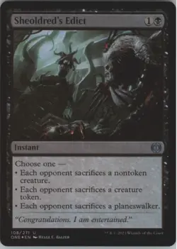 Sheoldred's Edict Foil U Phyrexia: All Will Be One 108 MTG - Image 1