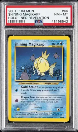 2001 POKEMON NEO REVELATION #66 SHINING MAGIKARP-HOLO PSA 8 - Image 1