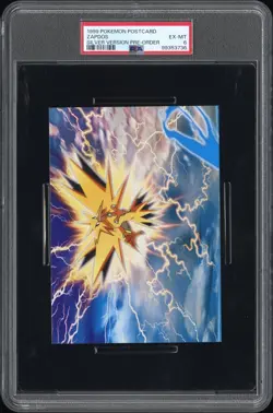 1999 POKEMON SILVER VERSION PRE-ORDER POSTCARD ZAPDOS PSA 6 - Image 1