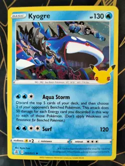 Kyogre 003/025 Holo Rare SWSH Celebrations 25th Anniversary Pokemon TCG NM/M - Image 2